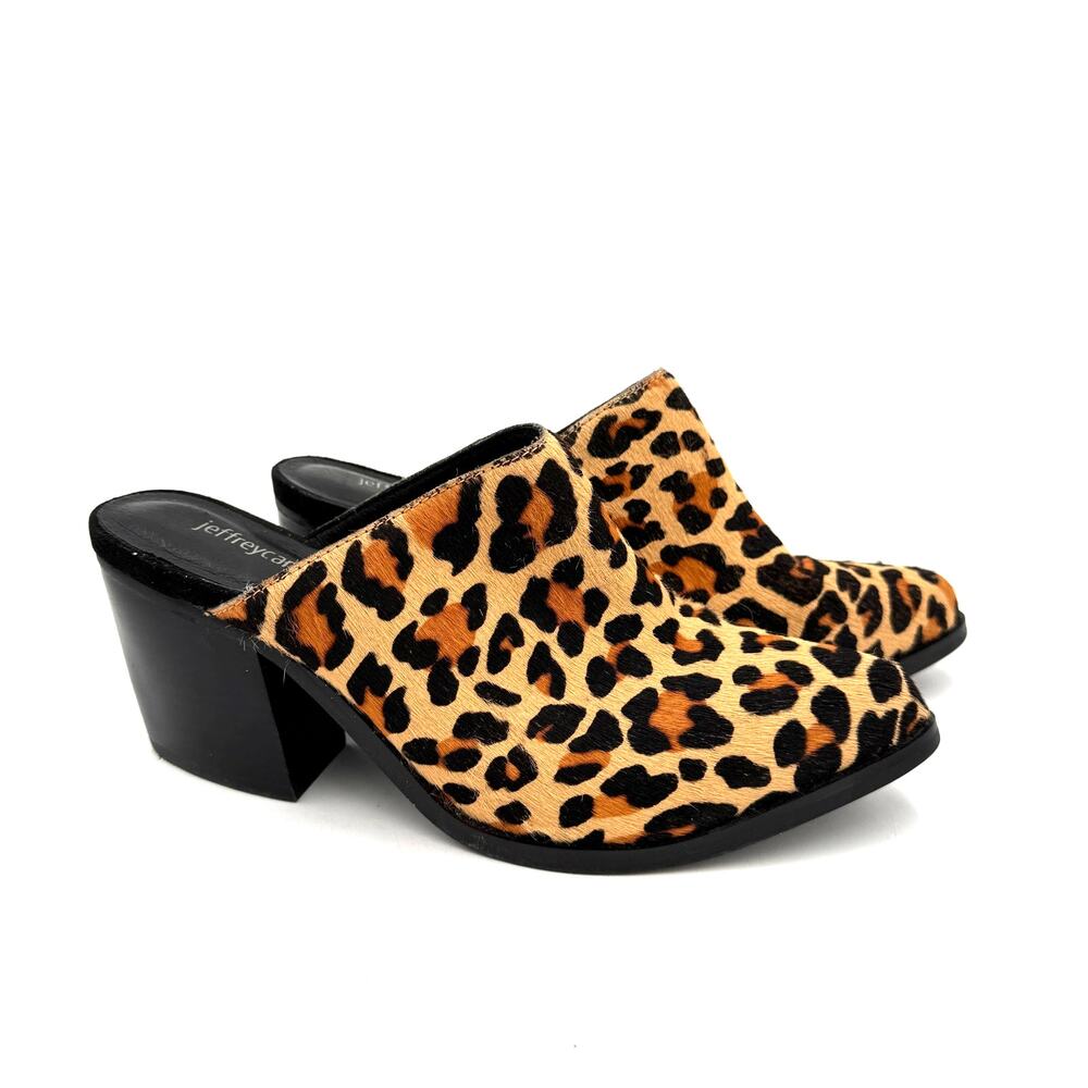 Jeffrey Campbell Leopard Favela Mule Heels Size 7 NWOT